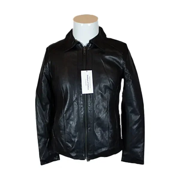 BOL Women's Zip up Leather Jacket Seamless Knitted Crochet