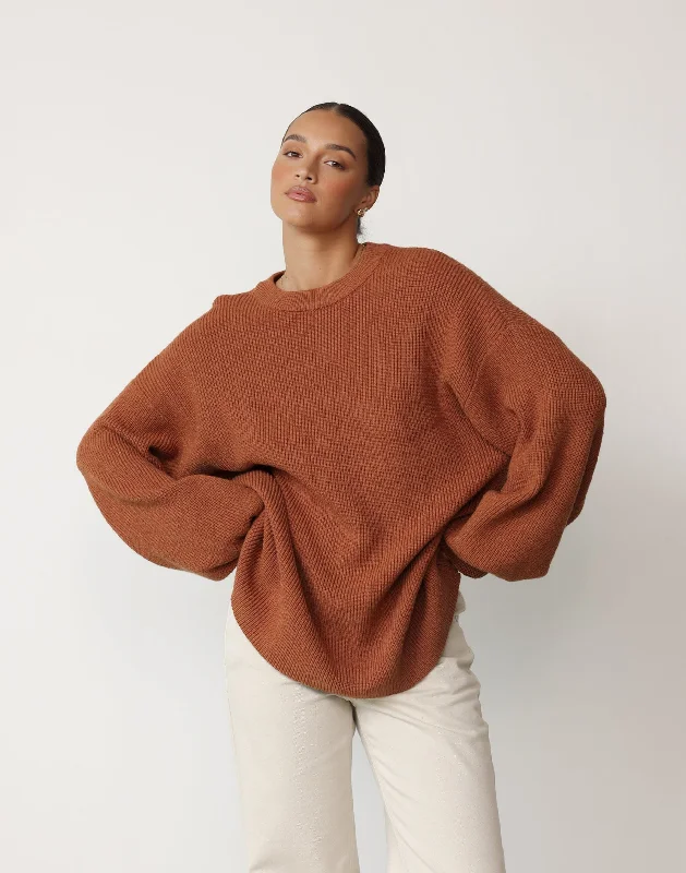 Cody Oversized Jumper (Cinnamon) Nylon Fabric Polyester Fabric Spandex Fabric