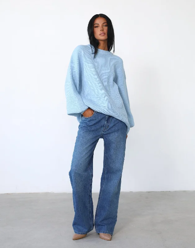 Cody Oversized Jumper (Powder Blue) Lightweight Heavyweight Midweight