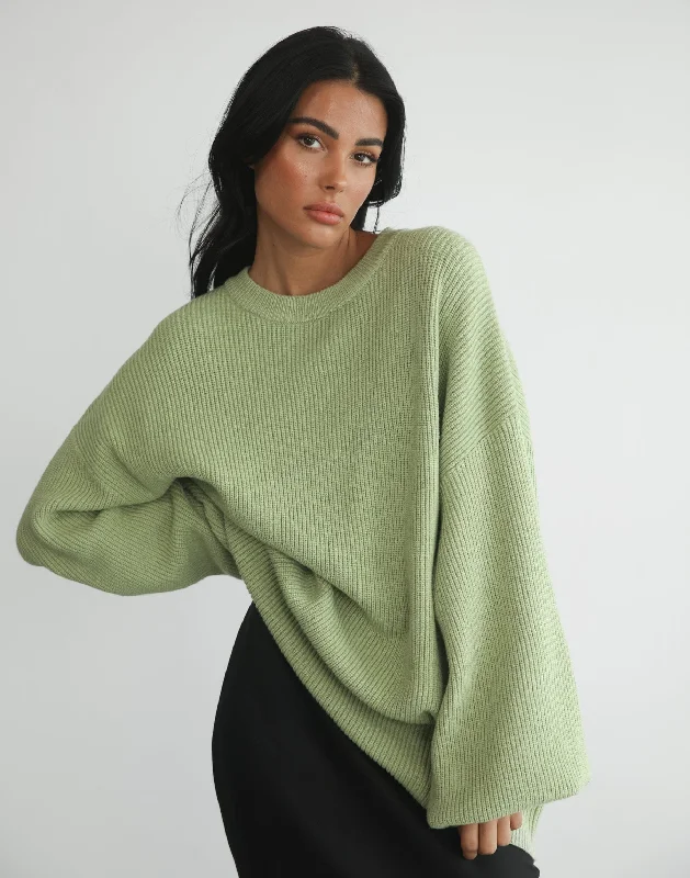 Cody Oversized Jumper (Sage) Chenille Fabric Brocade Fabric Lace Fabric