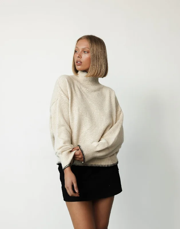 Holly Jumper (Beige) Zippered Buttoned Snapped