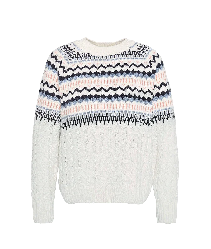 Marnie Fair Isle Crew Neck Jumper - Multi Cashmere Blend Cotton Blend Poly Blend