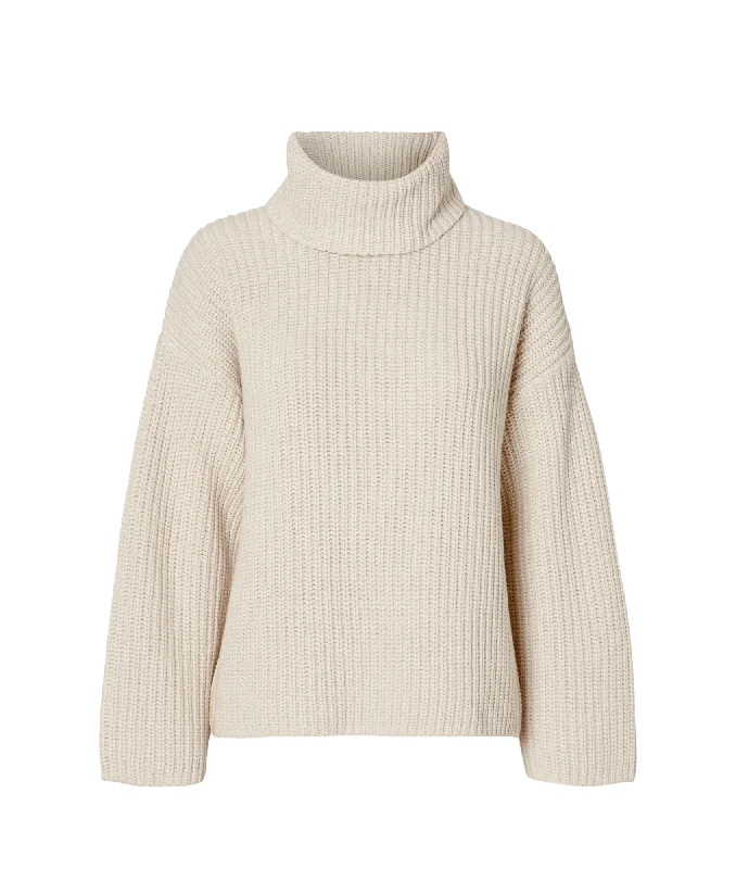 Oversized Chunky Knitted Jumper - Cream Layered Multi-layer Single Layer