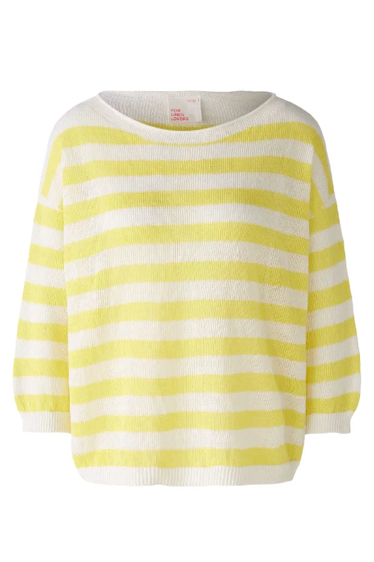 3/4 Sleeve Stripe Jumper Neon Metallic Matte