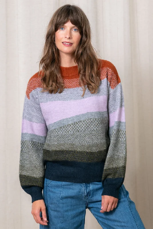 Art Colour Block Jumper Oversized Loose Flowy