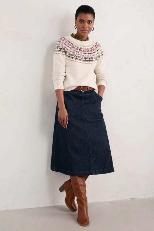 Stitch Work Jumper Toggled Drawstring Belted