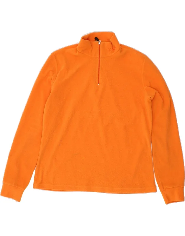 COLMAR Womens Zip Neck Fleece Jumper UK 12 Medium Orange Polyester Oversized Loose Flowy