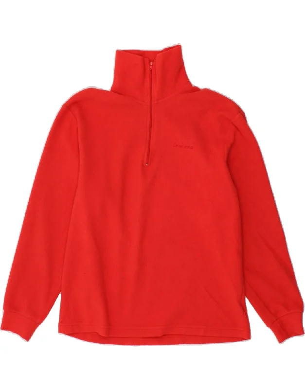 INVICTA Womens Zip Neck Fleece Jumper UK 10 Small Red Polyester Anti-Pilling Anti-Shrink Durable