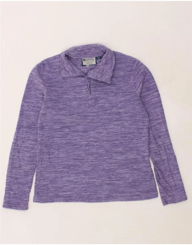 MOUNTAIN WAREHOUSE Womens Zip Neck Fleece Jumper UK 10 Small Purple Chenille Blend Fleece Blend Nylon Blend