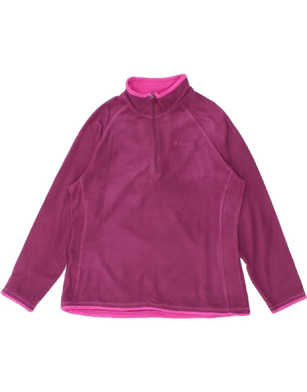 MOUNTAIN WAREHOUSE Womens Zip Neck Fleece Jumper UK 20 2XL Purple Fleece Sweater Nylon Polyester