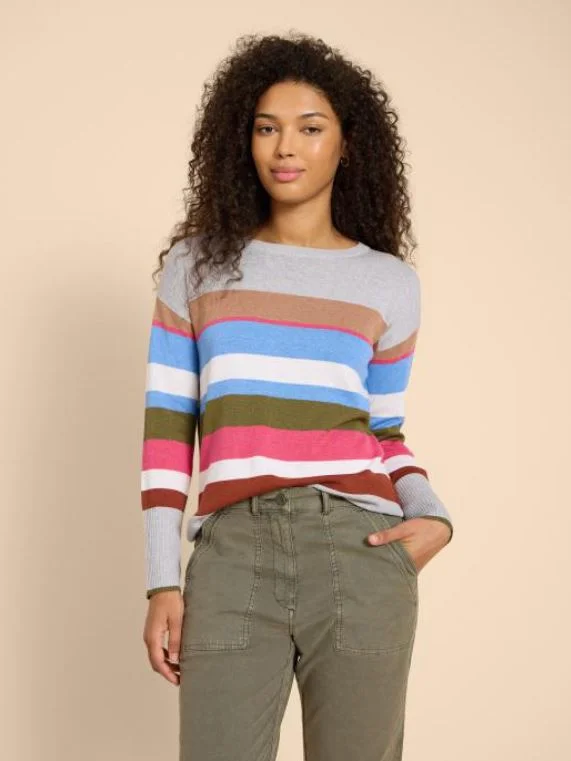 Olive Stripe Jumper Sweater Knitwear Pullover