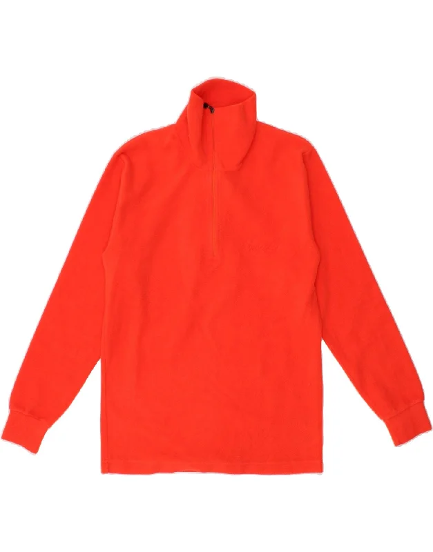 POLARTEC Womens Zip Neck Fleece Jumper UK 12 Medium Orange Polyester Casual Formal Business