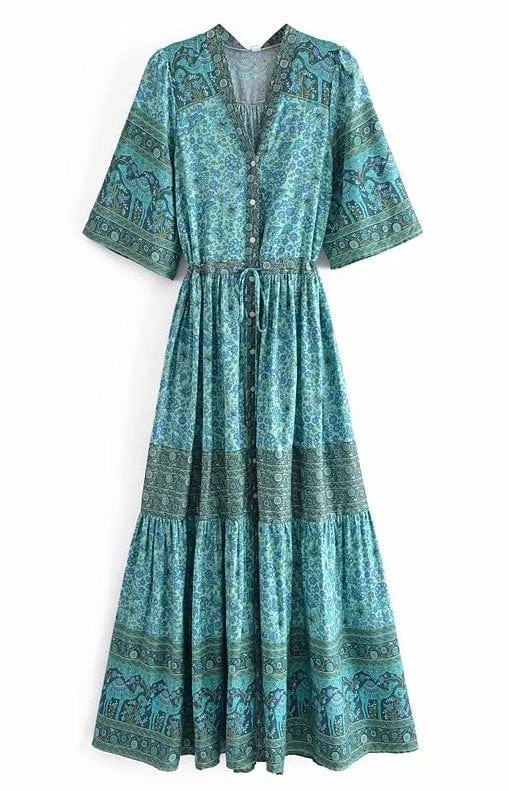 AMILIA Maxi Dress - Green Fashionable Sleeveless Maxi Dress