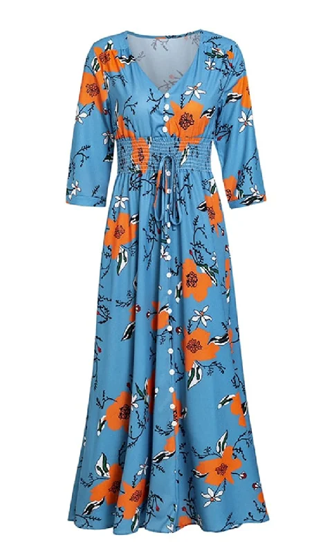 Blue/Orange Flowers