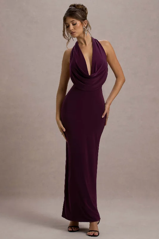 Edessa | Port Plunge-Neck Maxi Dress Classic A-Line Maxi Dress