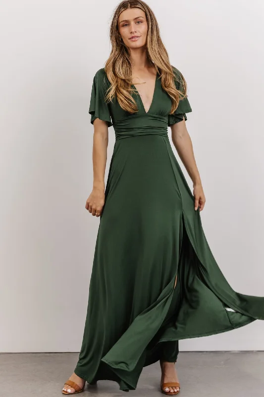 Emberly Maxi Dress | Hunter Green Chic Sleeveless Maxi Dress