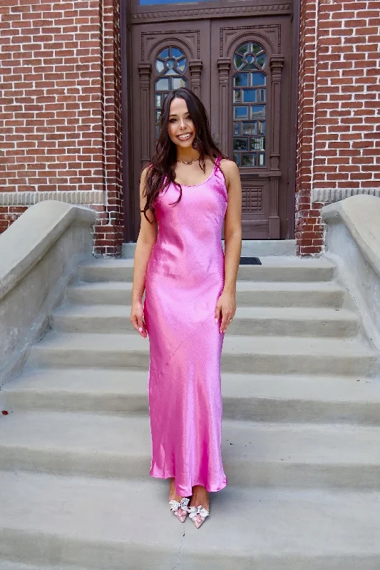 Good Times Only Satin Maxi Dress Chic Sleeveless Maxi Dress