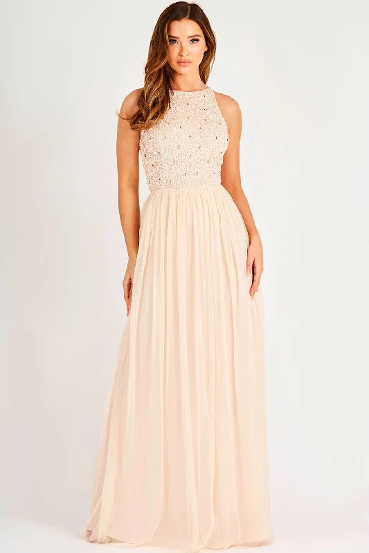 Kahlo Picasso Blush Bridesmaid Maxi Dress Trendy Maxi Dress with Lace