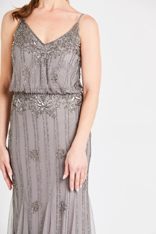 Keeva Grey Bridesmaid Maxi Dress Cozy Longline Maxi Dress