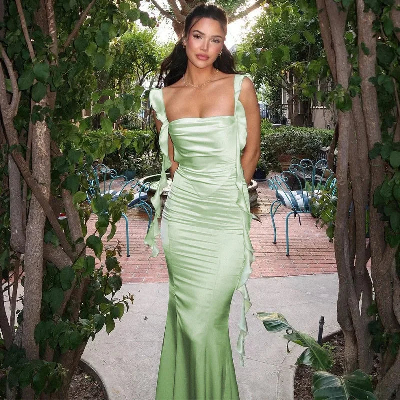 Knit Cut Out Backless Party Club Robes Maxi Dress Cozy Spaghetti Strap Maxi Dress