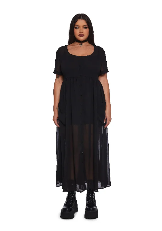 Plus Supernatural Rituals Sheer Maxi Dress Fashionable Sleeveless Maxi Dress