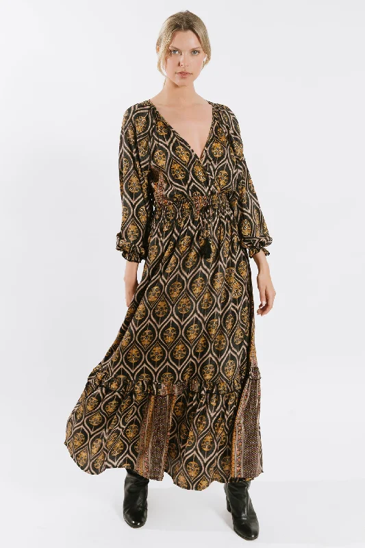 Asmee L/S Maxi Dress Cozy Maxi Dress with Slit