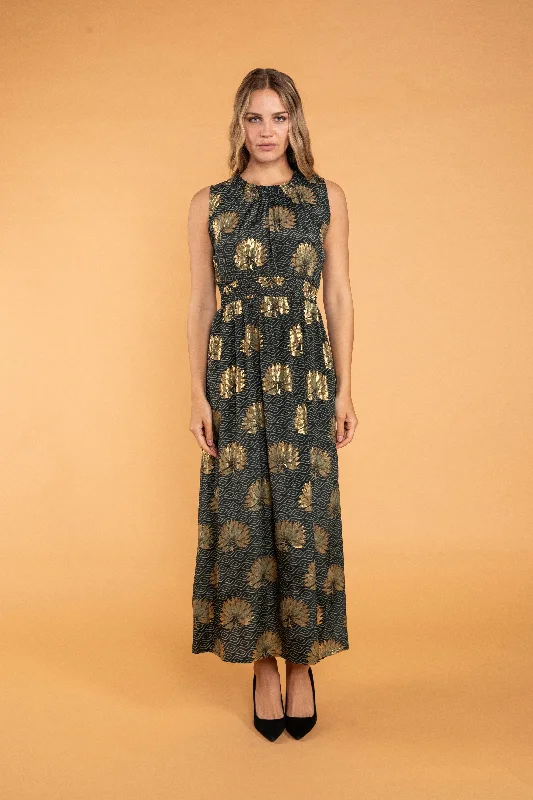 Aditi Sleeveless Maxi Dress Elegant Maxi Dress with Lace
