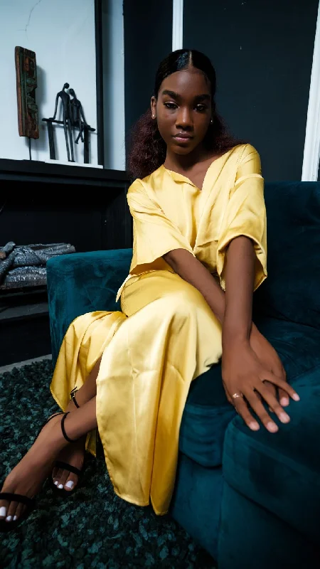 Sammantha Satin Maxi Dress Fashionable Maxi Dress with Fringe
