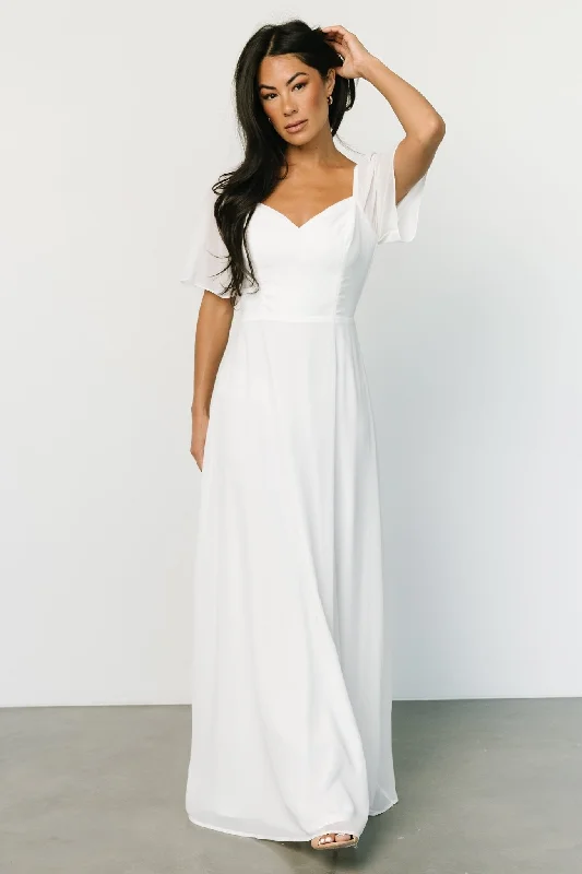 Sierra Sweetheart Maxi Dress | White Fashionable Halter Neck Maxi Dress