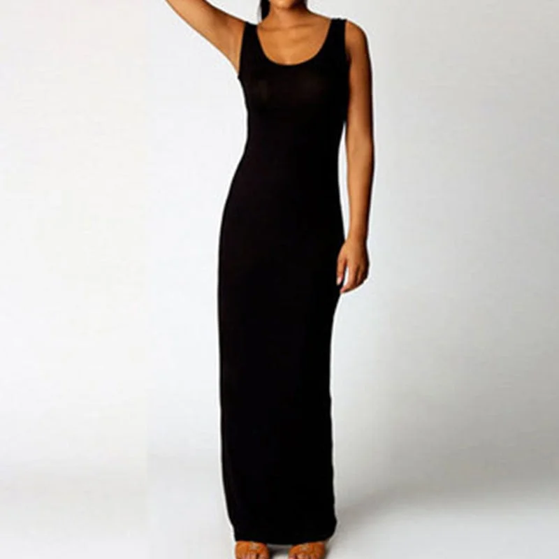 Sleeveless Women High Stretch Tank Robe Summer O-neck Bodycon Long Dress Ladies Solid Slim Beach Maxi Dresses Vestidos De Verano Stylish Boho Chic Maxi Dress Sleeveless Women High Stretch Tank Robe Summer O-neck Bodycon Long Dress Ladies Solid Slim Beach Maxi Dresses Vestidos De Verano Stylish Boho Chic Maxi Dress