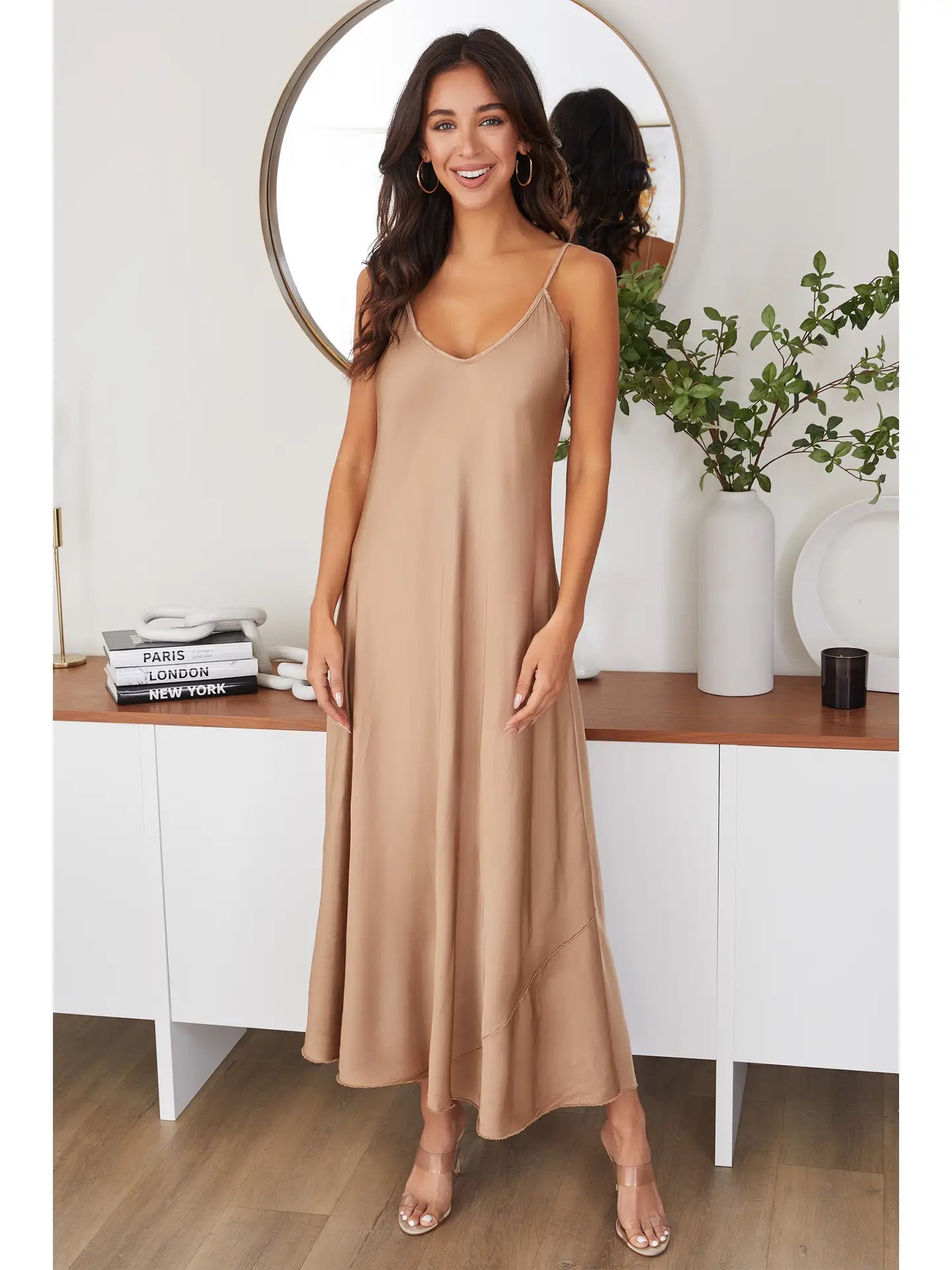 Spaghetti Strap Slip Maxi Dress Classic Strapless Maxi Dress