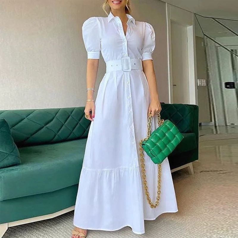 Vintage Puff Sleeve Party Maxi Dress Fashionable Off-Shoulder Maxi Dress
