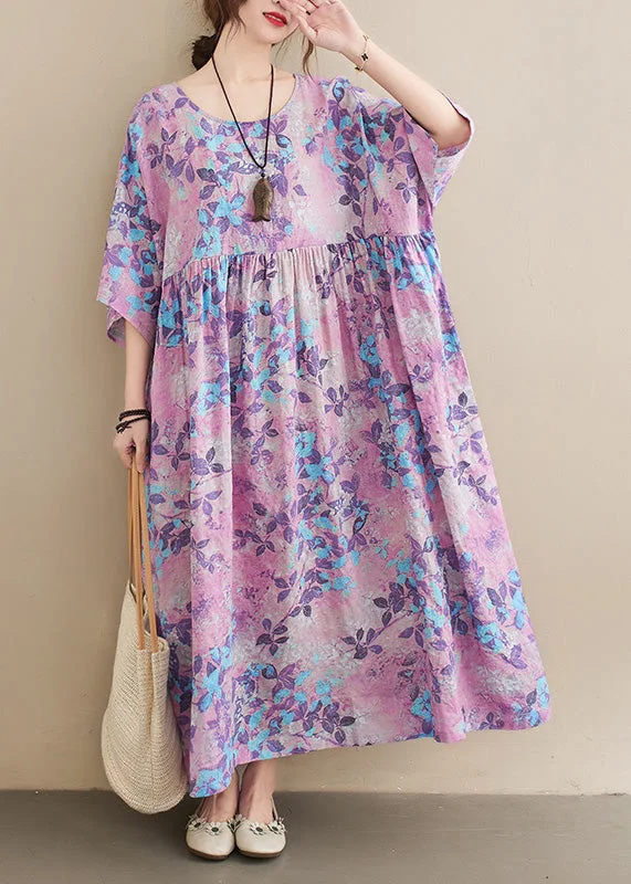 Women O-Neck Print Patchwork Wrinkled Cotton Maxi Dresses Summer Trendy Maxi Dress with Straps Women O-Neck Print Patchwork Wrinkled Cotton Maxi Dresses Summer Trendy Maxi Dress with Straps