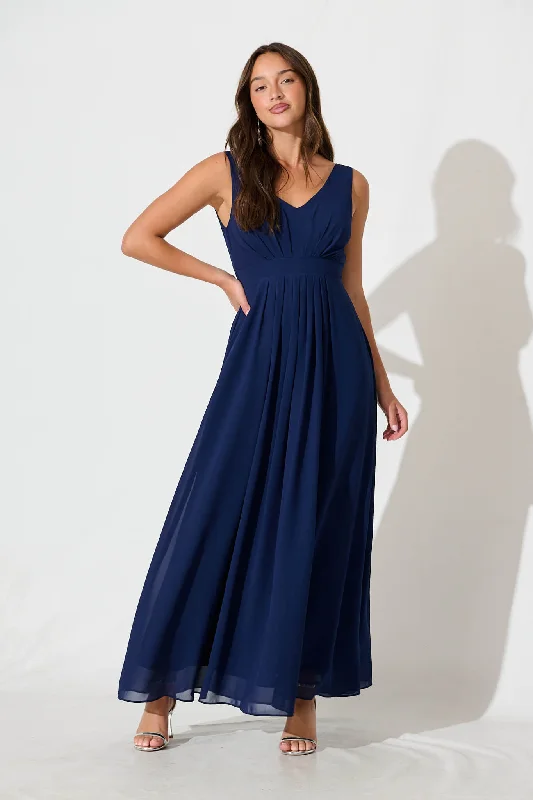 Wonderful Maxi Dress Navy Trendy A-Line Maxi Dress