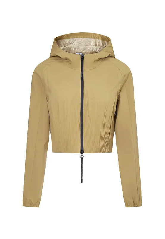 Dreamer Short Jacket with Pleated Panels Boat Neck Shawl Collar Notched Collar