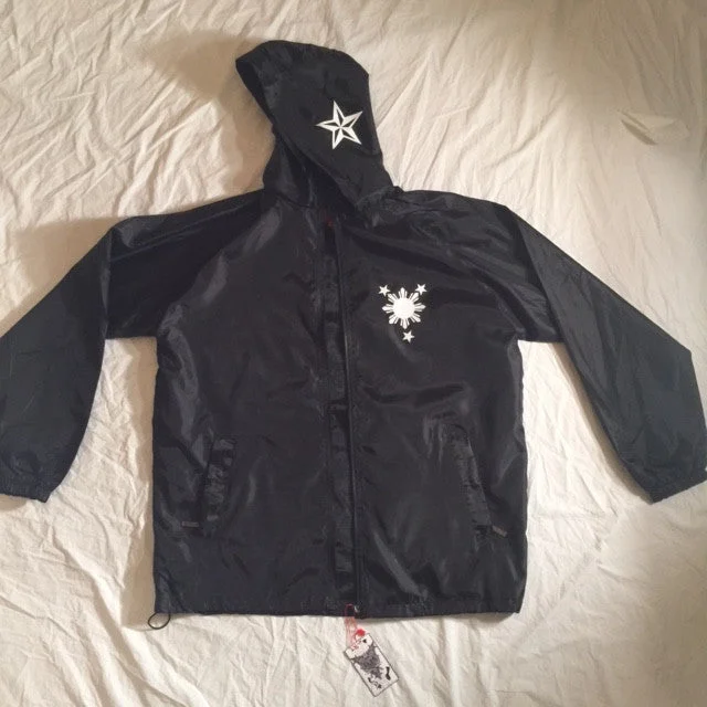 3 STARS AND SUN Mens Windbreaker Jackets Zippered Front Buttoned Front Snap Front