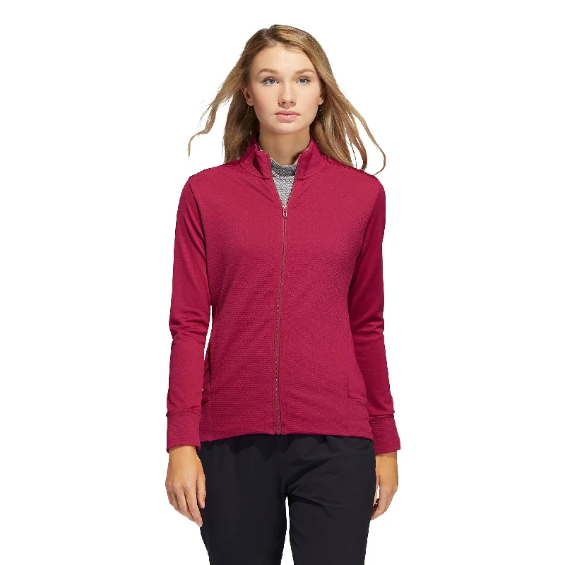 Adidas Textured Legacy Burgundy Womens Golf Jacket Fleece Fabric Down Fabric Feather Fabric