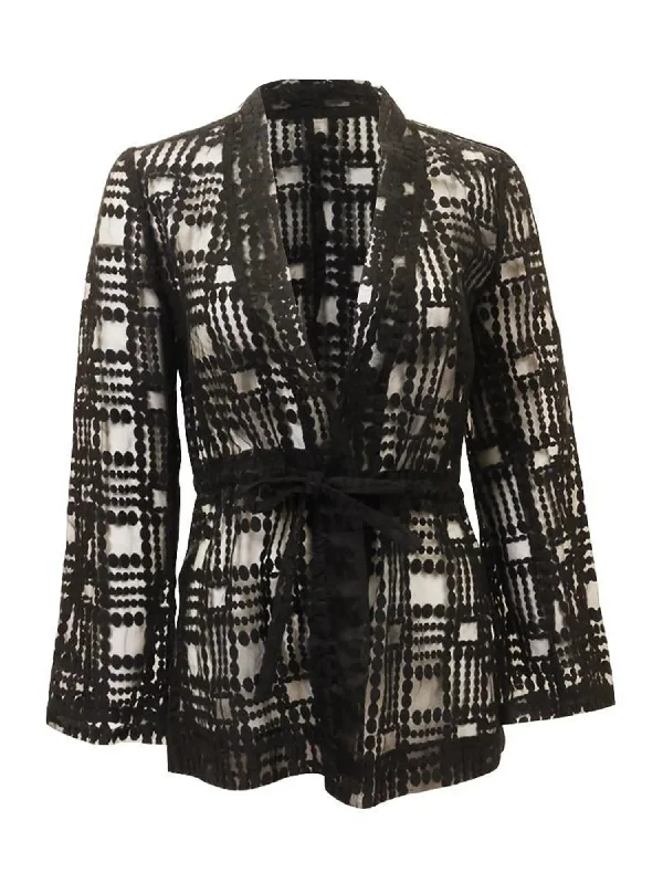 Alberto Makali Black Netted Jacket Tailored Jacket Straight Jacket A-Line Jacket
