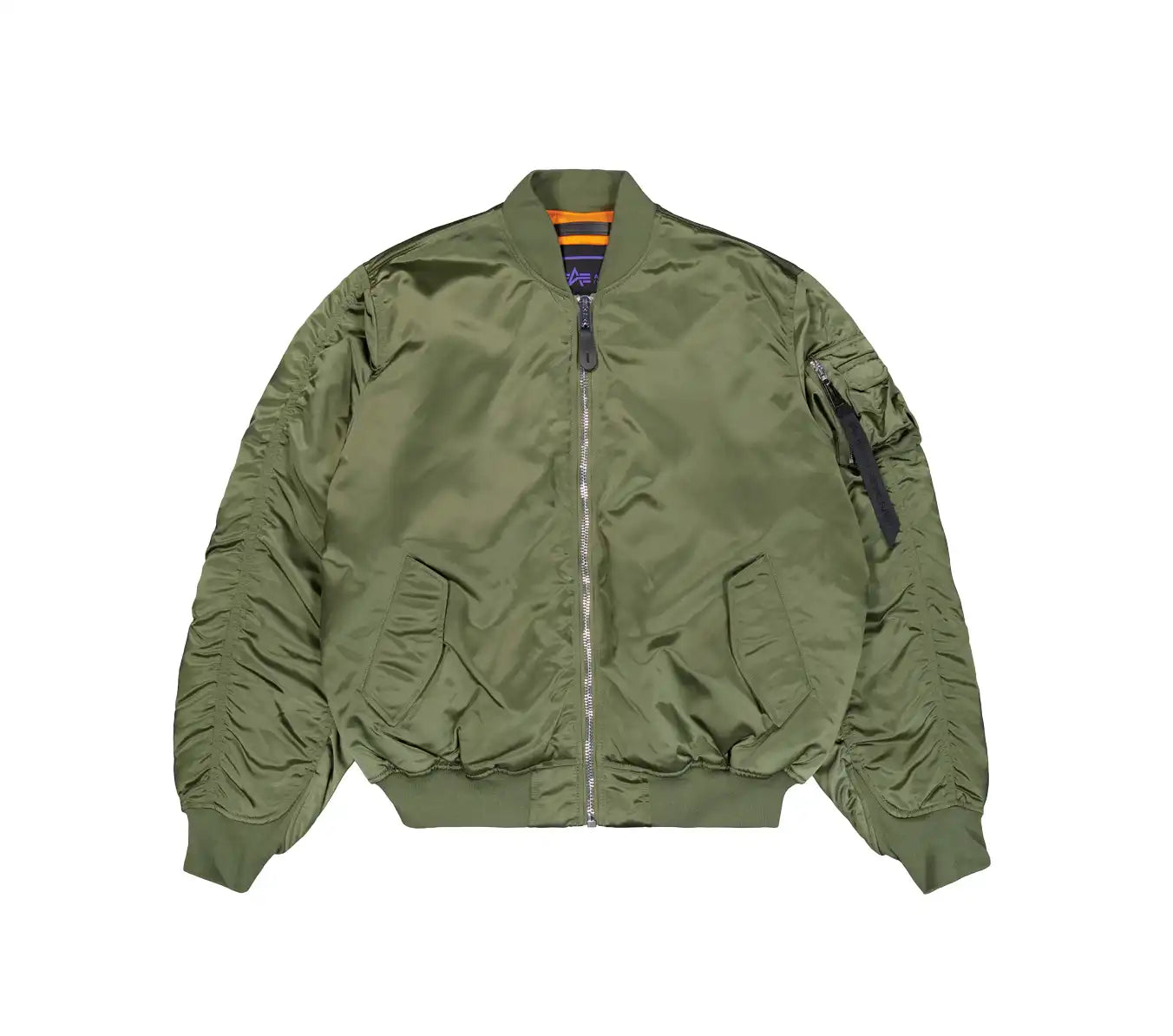 Alpha Industries UV MA-1 Bomber Jacket - Sage Green Denim Fabric Leather Fabric Suede Fabric Alpha Industries UV MA-1 Bomber Jacket - Sage Green Denim Fabric Leather Fabric Suede Fabric