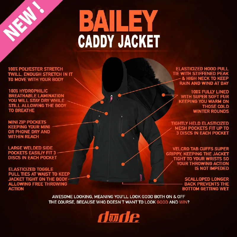 Bailey Caddy Jacket - Ladies Hooded Jacket Caped Jacket Shawl Collar Jacket