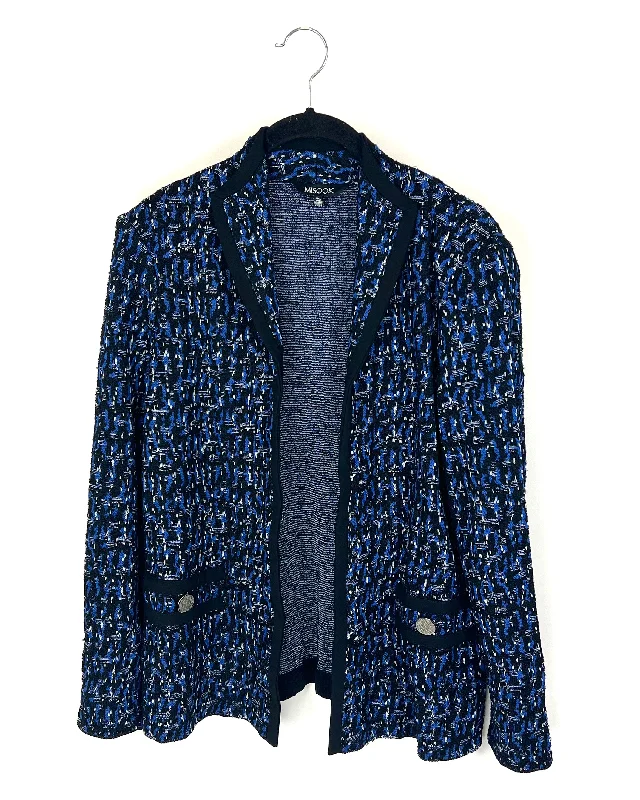 Blue Black and White Jacket - Size 2/4 Fitted Jacket Loose Jacket Oversized Jacket