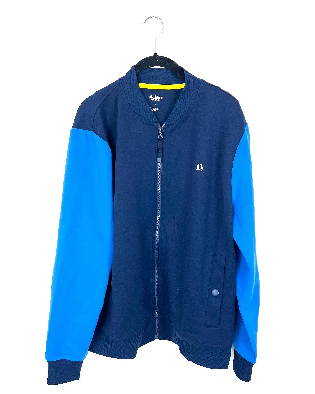 Blue Zip Up Jacket - Unisex - Mens Medium / Womens Large Satin Jacket Silk Jacket Chiffon Jacket Blue Zip Up Jacket - Unisex - Mens Medium / Womens Large Satin Jacket Silk Jacket Chiffon Jacket