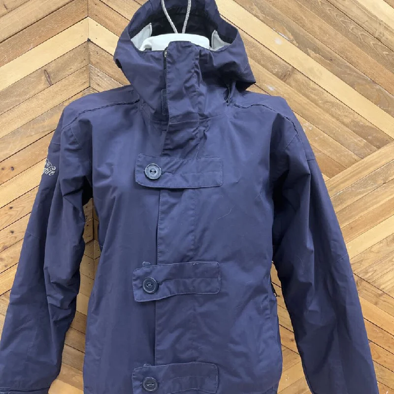 Bonfire - Echo Insulated Jacket - MSRP $199: Navy -women-SM One-Shoulder Jacket Off-the-Shoulder Jacket Asymmetrical Jacket