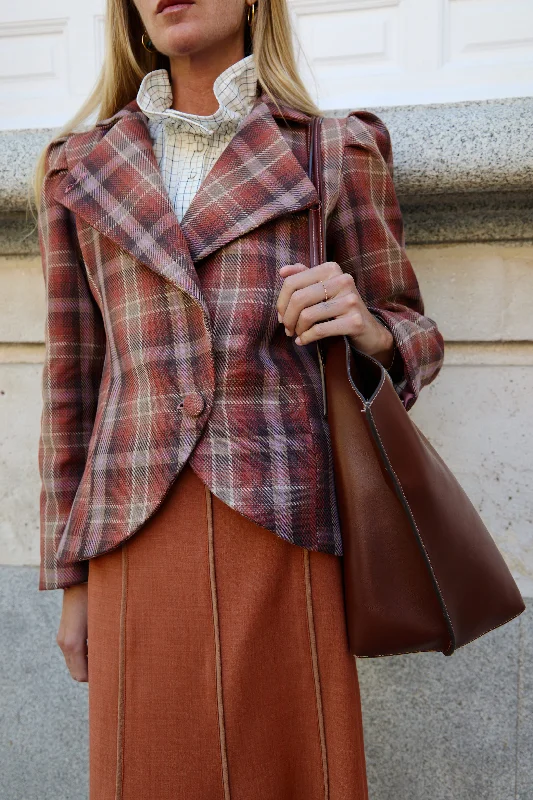 Checked Wool Jacket - LIMITED EDITION Front Pockets Side Pockets Patch Pockets