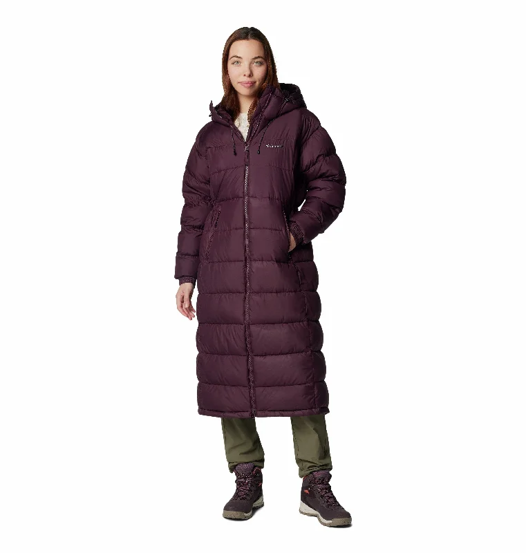 Columbia Ladies Pike Lake II Long relaxed Fit Insulated Hooded Jacket -MOONBEAM Nylon Fabric Polyester Fabric Spandex Fabric