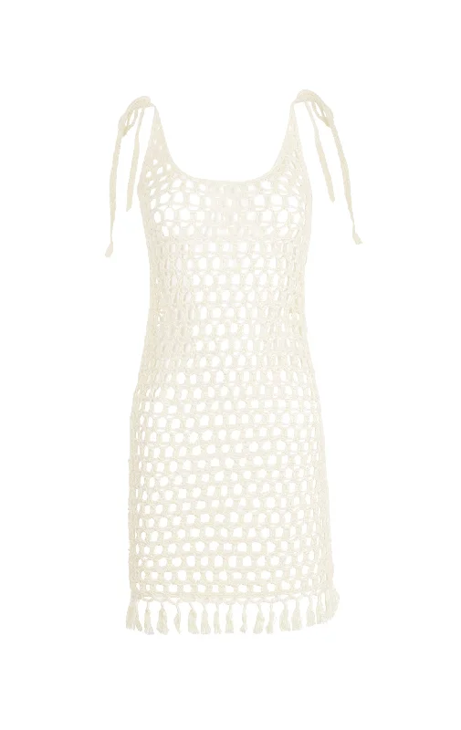 Crochet Mini Dress Fashionable Mini Dress with Frills