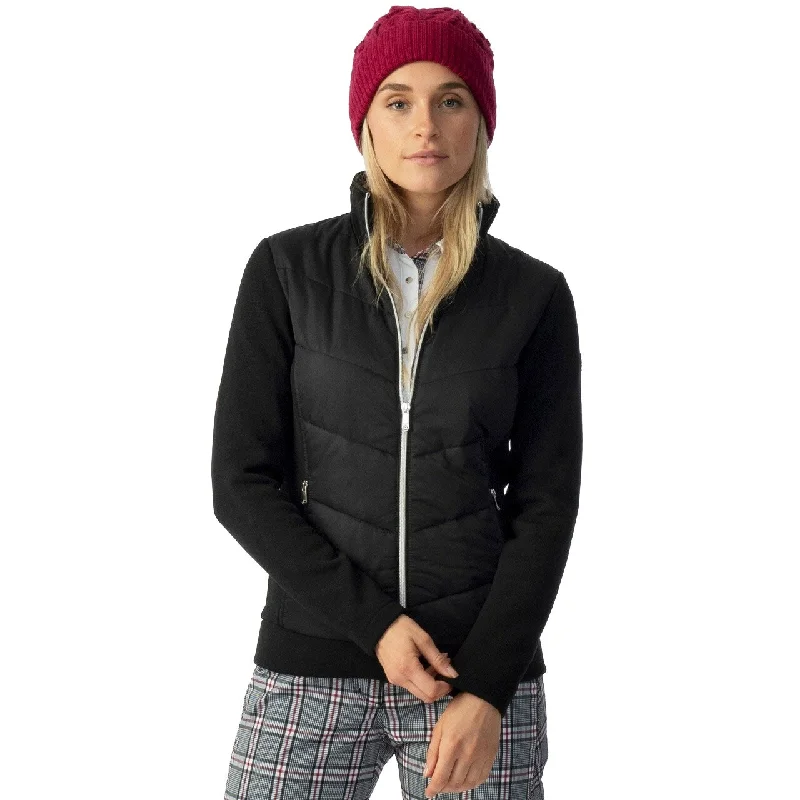 Daily Sports Karat Black Womens Golf Jacket Knit Jacket Woven Jacket Fleece Jacket