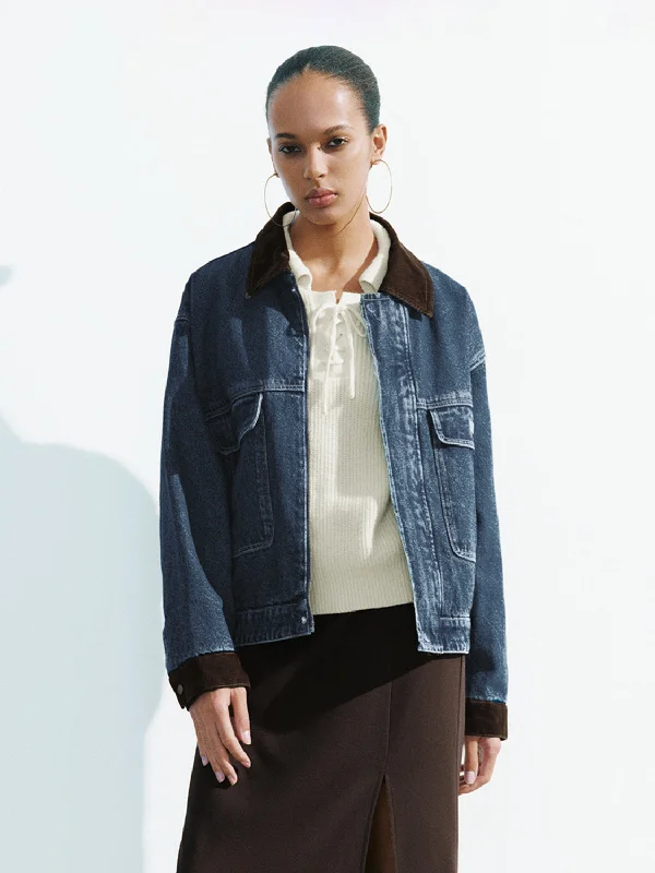 Denim Loose Tracker Jackets Jacket Blazer Coat
