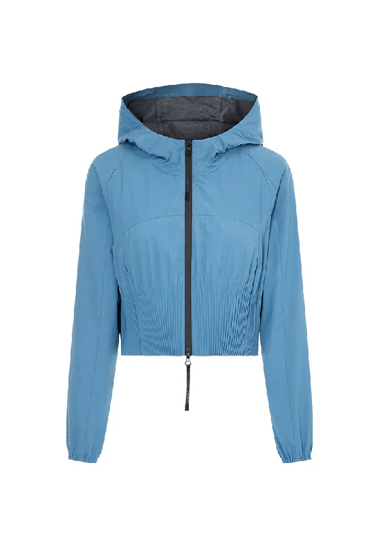 Dreamer Short Jacket with Pleated Panels Hoodie Zip-Up Jacket Button-Up Jacket