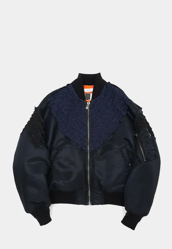 Facetasm Frill Jackets Dark Nylon Fabric Polyester Fabric Spandex Fabric